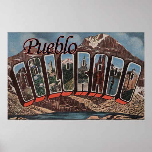 Poster Pueblo, Colorado - Scènes de grandes lettres (Devant)