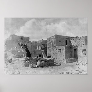 Poster Pueblo de Kiva Oraibi de serpent d'Indiens de Hopi