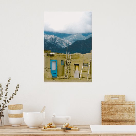 Poster Pueblo Taos & Mountains (Cuisine)