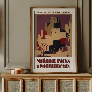 Poster Pueblos Anciens du Parc national du Sud-Ouest