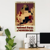 Poster Pueblos du sud-ouest (Bureau à domicile)