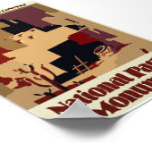 Poster Pueblos du Vintage voyage du sud-ouest (Coin)