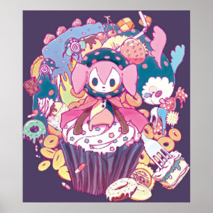 Poster Puella Magi Magica Madoka Charlotte et ses amis