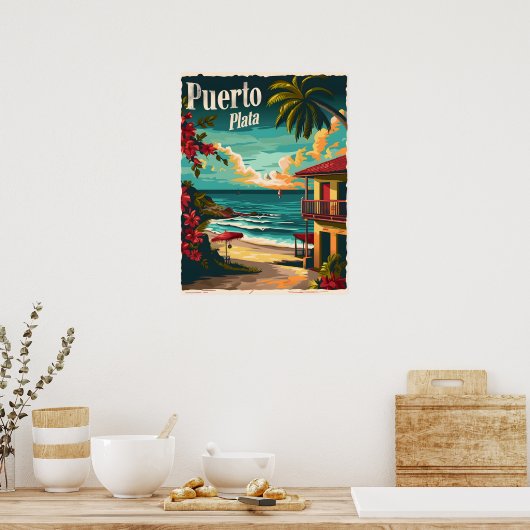 Poster Puerto Plata : Plage tropicale (Cuisine)