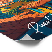 Poster Puerto Vallarta Mexique illustration de voyage vin (Coin)