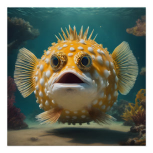 Poster Puffer Fish no 3 Glossy Poster