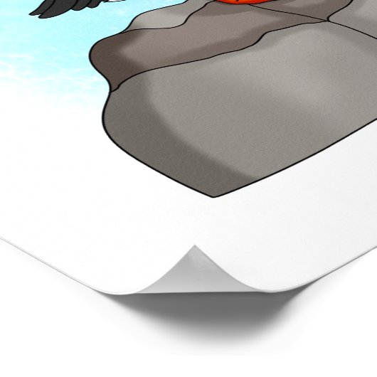 Poster Puffin à main fine (Coin)