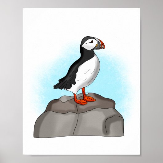 Poster Puffin à main fine (Devant)