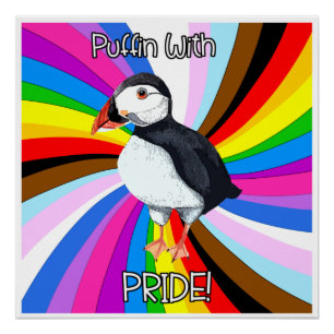 Poster Puffin Avec Fierté ! - LGBTQ+