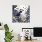 Poster Puffin Bird Portrait Animal Peinture Faune Gratuit (Bureau à domicile)