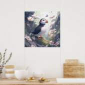 Poster Puffin Bird Portrait Animal Peinture Faune Gratuit (Cuisine)