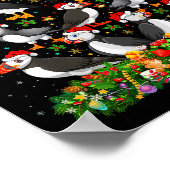 Poster Puffin Bird Xmas Tree Gift Santa Hat Puffin Christ (Coin)