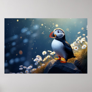 Poster Puffin Oiseau sauvage Animal paisible