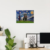 Poster Pug 13 (noir) - Nuit étoilée (Bureau à domicile)