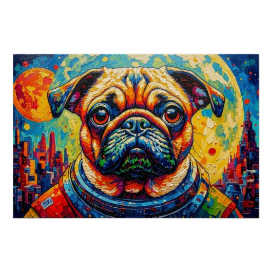 POSTER PUG ASTRONAUTE - RETOUR À LA MAISON 18 (Devant)