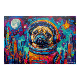 POSTER PUG ASTRONAUTE - RETOUR À LA MAISON 3