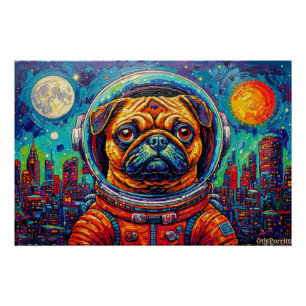 POSTER PUG ASTRONAUTE - RETOUR À LA MAISON 5