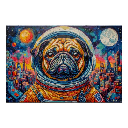 POSTER PUG ASTRONAUTE-REVIENT À LA MAISON 19 (Devant)