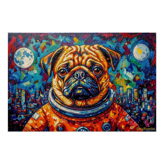 POSTER PUG ASTRONAUTE-REVIENT À LA MAISON 20 (Devant)