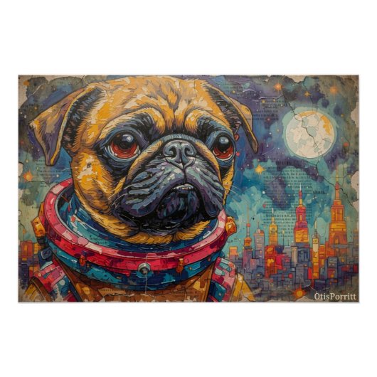 POSTER PUG ASTRONAUTE-REVIENT À LA MAISON 4 (Devant)