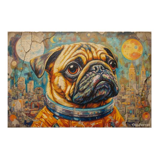 POSTER PUG ASTRONAUTE-REVIENT À LA MAISON 9 (Devant)