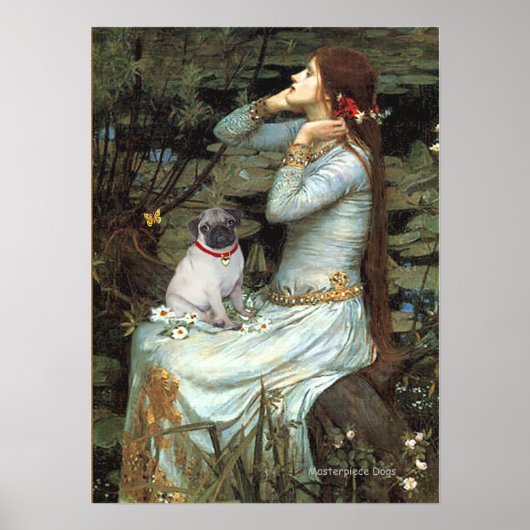 Poster Pug (chiot fauve) - Ophélie (Devant)