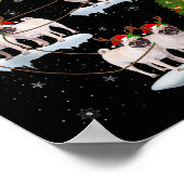 Poster Pug Dogs Santa Sleigh Flying Funny Magical Christm (Coin)