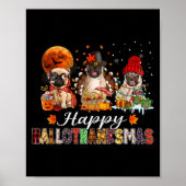 Poster Pug Halloween Thanksgiving Christmas Happy Halloth (Devant)