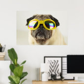 Poster Pug with Goggles (Bureau à domicile)