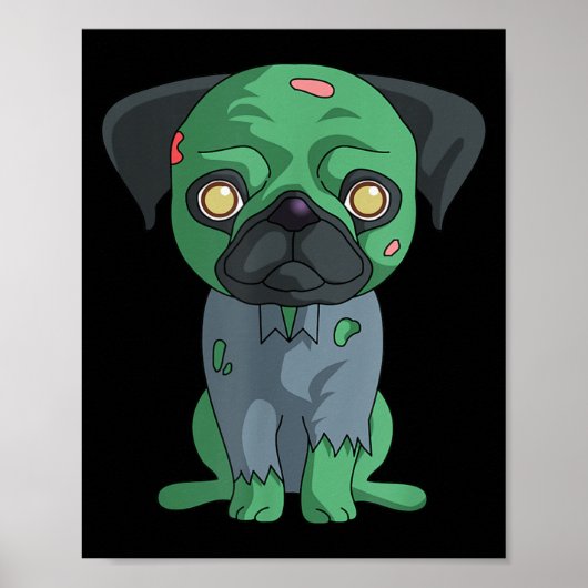 Poster Pug zombie (Devant)