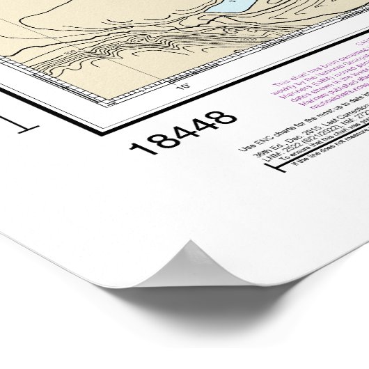 Poster Puget Sound Partie sud Graphique nautique 18448 (Coin)