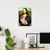 Poster Pugs (Fauve + Noir) - Mona Lisa (Bureau à domicile)