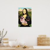 Poster Pugs (Fauve + Noir) - Mona Lisa (Cuisine)