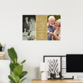 Poster Puis Et Maintenant 2 Photo 50e Anniversaire Affich (Bureau à domicile)