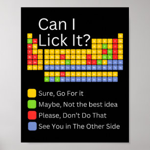 Poster Puis-je le Lick Table périodique Enseignant Enfant