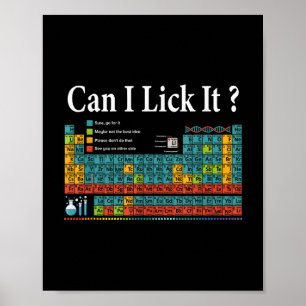 Poster Puis-je le Lick Table périodique Enseignant Enfant