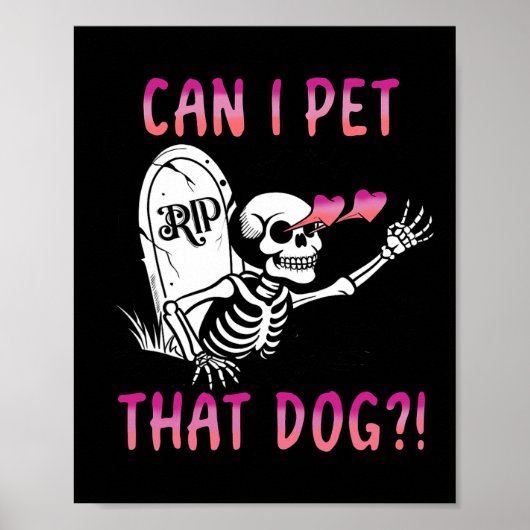 Poster Puis-Je Transmettre Ce Chien Skeleton Halloween (Devant)
