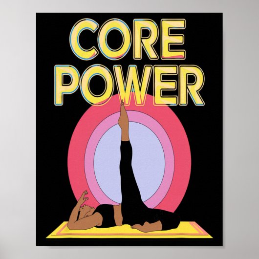 Poster Puissance de base Abs Force Yoga Pilates Stabilité (Devant)