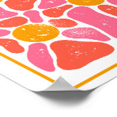 Poster Puissance des fleurs orange et rose rétro des anné (Coin)