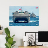 Poster PUISSANCE MARITIME - Navires de la marine américai (Bureau à domicile)