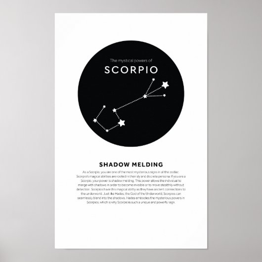 Poster Puissance mystique de Scorpio Astrologie Star Zodi (Devant)