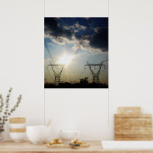 Poster "Puissance solaire. Électricité." (Cuisine)