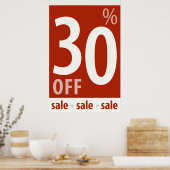 Poster Puissant 30% DE RÉDUCTION SUR VENTE Signal - affic (Cuisine)