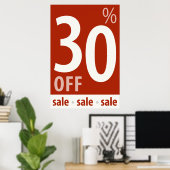 Poster Puissant 30% DE RÉDUCTION SUR VENTE Signal - affic (Bureau à domicile)