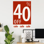 Poster Puissant 40% DE RÉDUCTION SUR VENTE Signal - affic (Bureau à domicile)