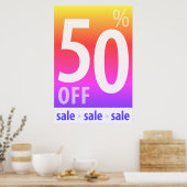 Poster Puissant 50% DE BON VOYAGE - vente au détail (Cuisine)