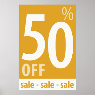 Poster Puissant 50% DE RÉDUCTION SUR VENTE Signal - affic
