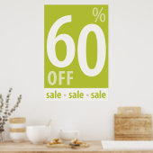 Poster Puissant 60% DE RÉDUCTION SUR VENTE Signal - affic (Cuisine)