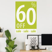 Poster Puissant 60% DE RÉDUCTION SUR VENTE Signal - affic (Bureau à domicile)