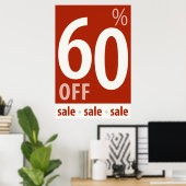 Poster Puissant 60% DE RÉDUCTION SUR VENTE Signal - affic (Bureau à domicile)